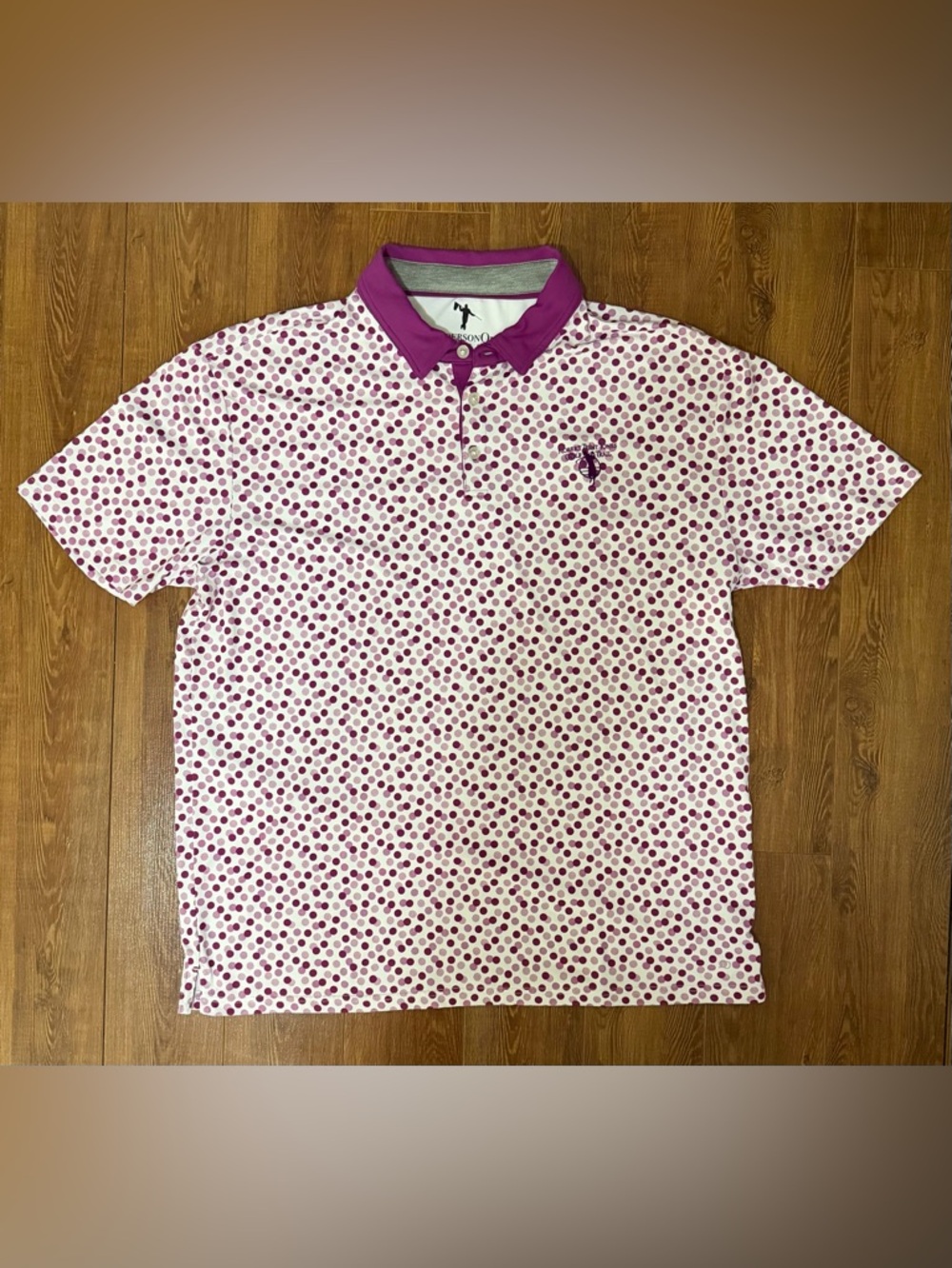 Men's Purple/Plum Dot Polo Golf Shirt by Anderson Ord - Size XL -